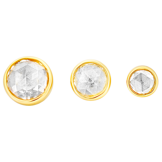 14-G23G-DM03 - G23 Titanium Gold Plated Anchor with 14k Gold Top with Bezel Set Rose Cut Lab Diamond Dermal - Internally Threaded image 9