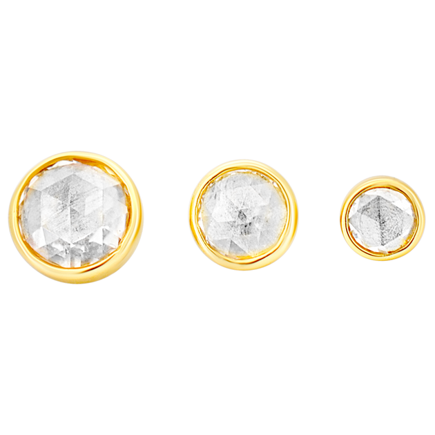 14-G23G-DM03 - G23 Titanium Gold Plated Anchor with 14k Gold Top with Bezel Set Rose Cut Lab Diamond Dermal - Internally Threaded image 9