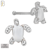 925-NR122B - 925 Silver Nose Bone Turtle Shape with Enamel  - Pack of 6 image 2