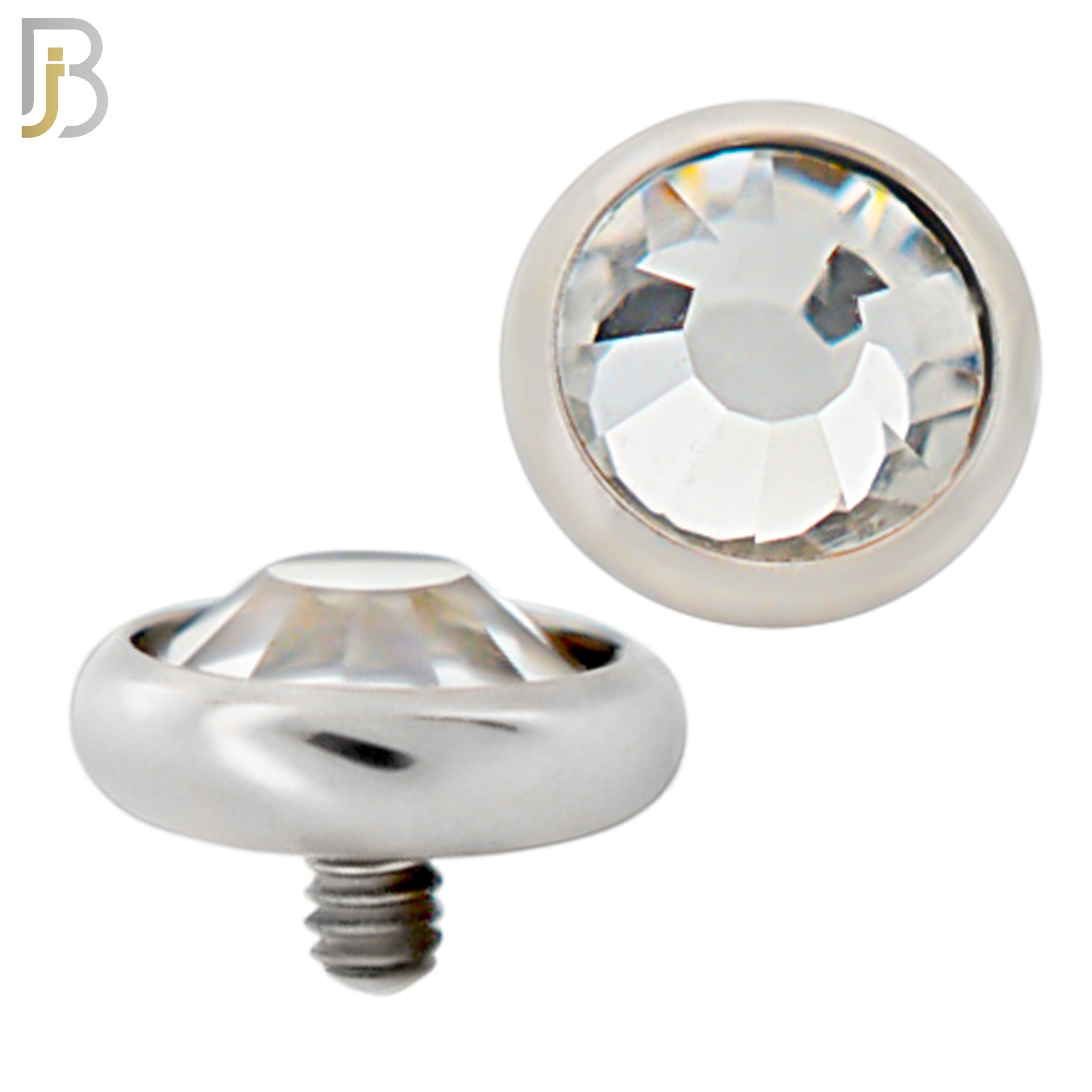 DM01SC - Surgical Steel Dermal Bezel Clear Cubic Zirconia 1.2mm Screw Top (PACK OF 6) image 4