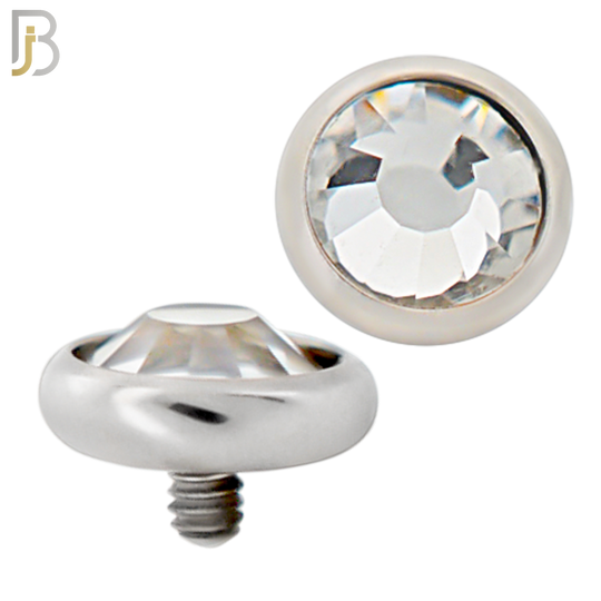 DM01SC - Surgical Steel Dermal Bezel Clear Cubic Zirconia 1.2mm Screw Top (PACK OF 6) image 4