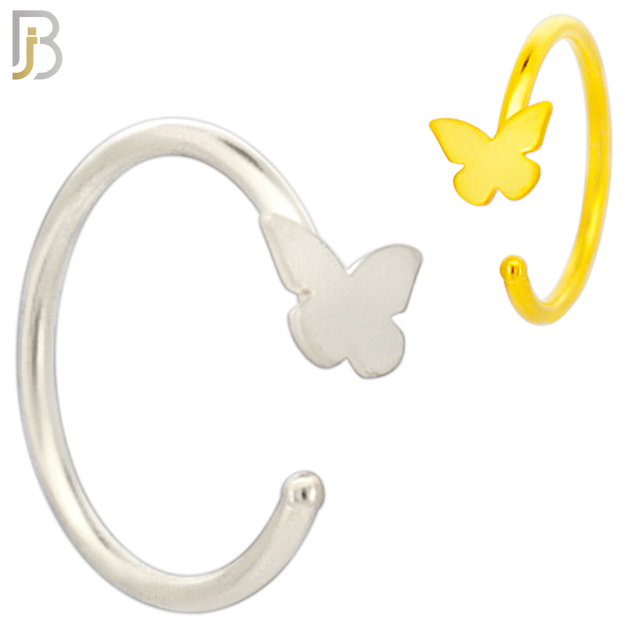 CT99 - 316L Surgical Steel 20g Thickness Plain Solid Butterfly Hoop (PACK OF 6) image 0