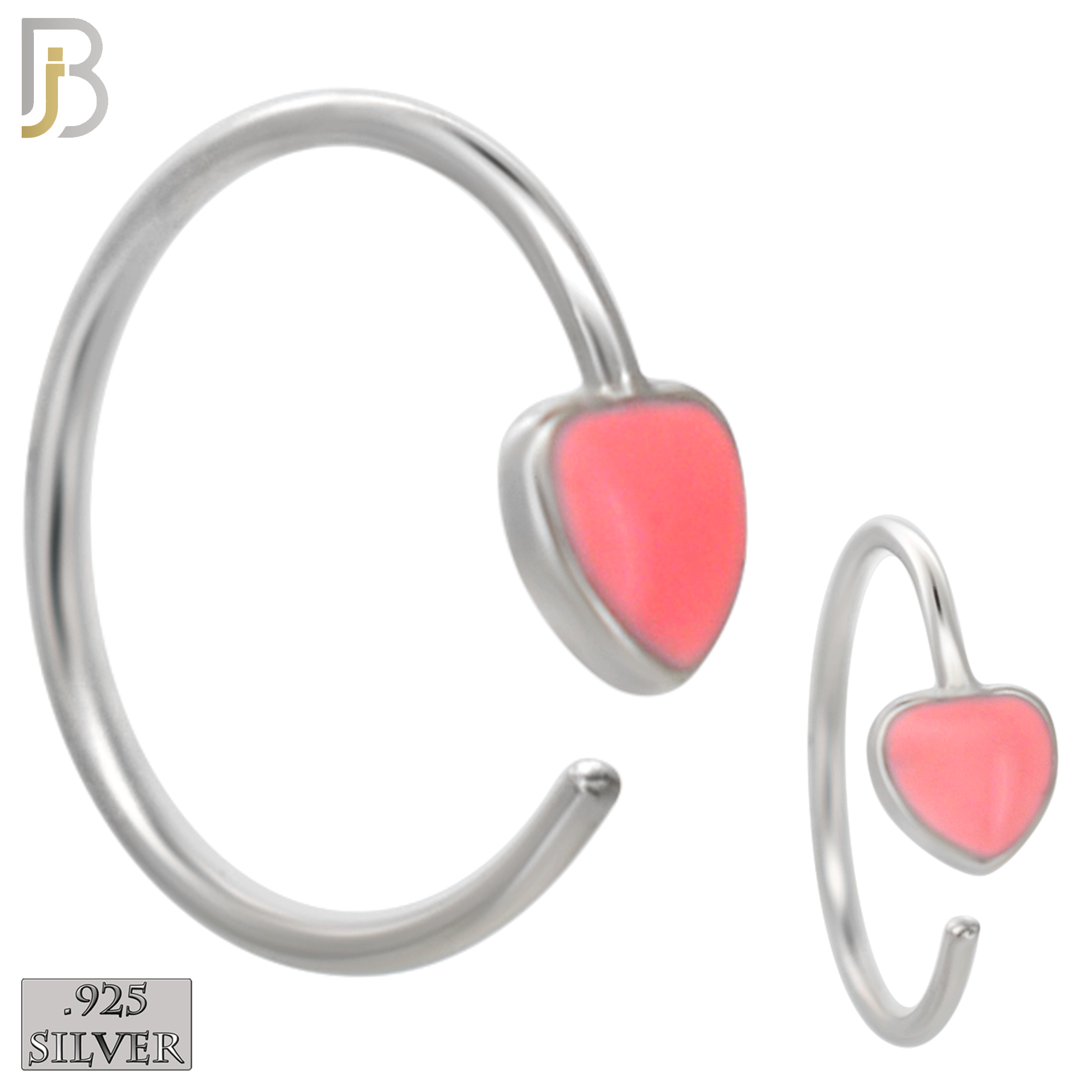 925-PK-CT133M2-96 - 925 Silver Hoops Heart & Butterfly Enamel - Pack of 96 pcs image 2