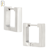 ES174 - 316L Stainless Steel Plain Huggies Square Shape  Clip On image 1