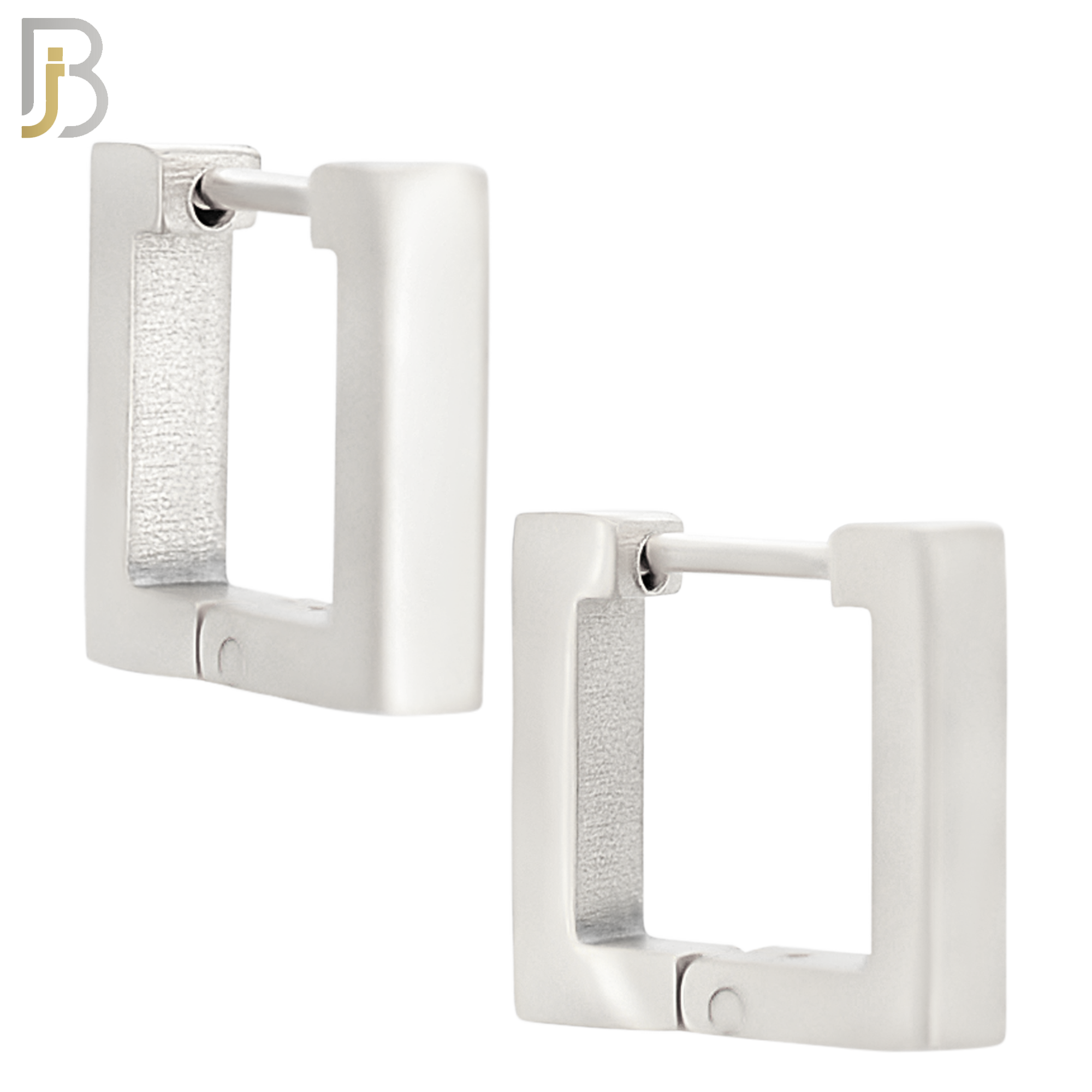 ES174 - 316L Stainless Steel Plain Huggies Square Shape  Clip On image 1