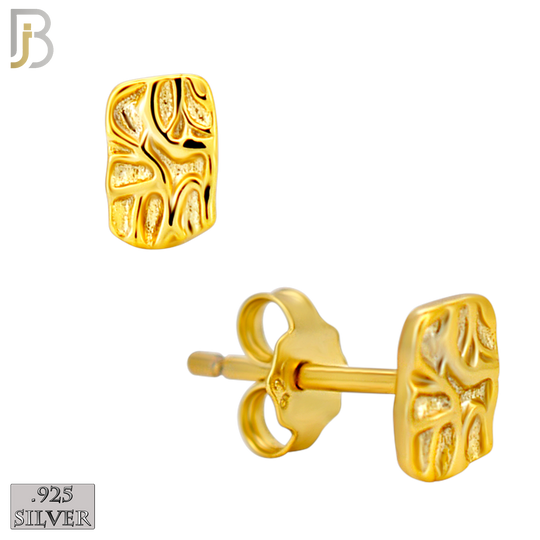 925-ES518 - 925 Sterling Silver Flat (Thin) Rectangle Nugget Push Back Earrings image 1