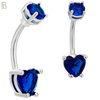 NB06S - 316L Stainless Steel Heart Prong Setting Zircon  Banana Belly Navel Ring (PACK OF 6) image 7