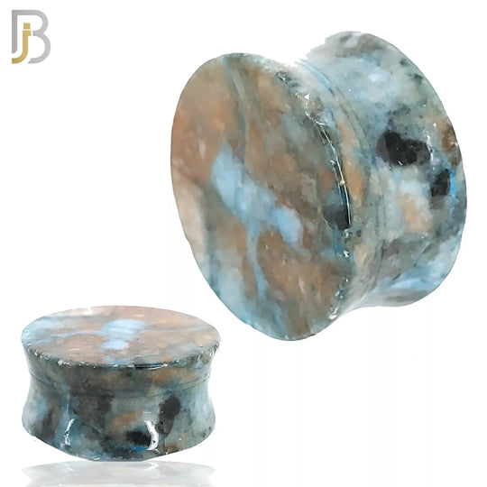 PSTBA - Natural Stone Blue Amazonite Double Flare Plugs image 0