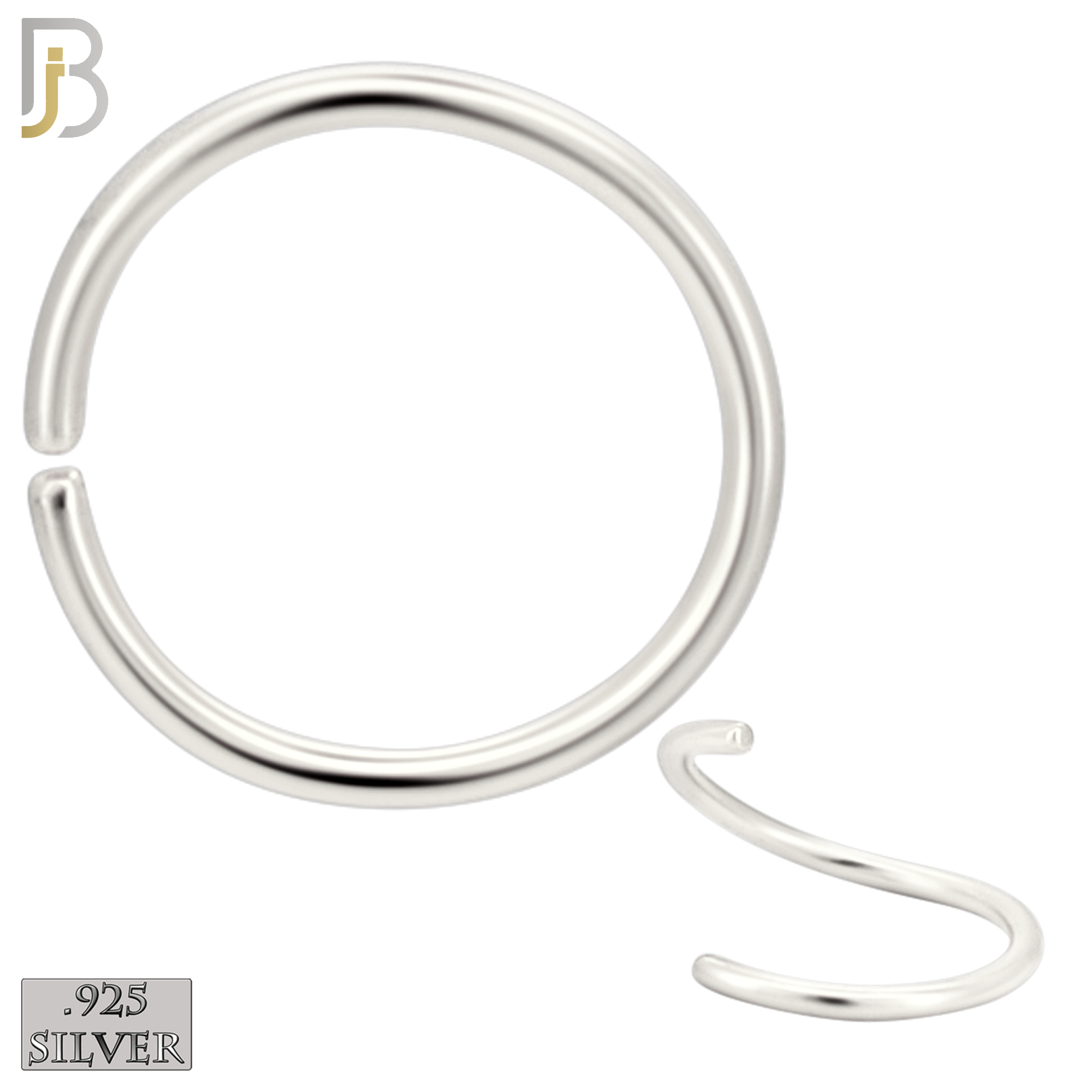 925-CT02 - 925 Sterling Silver Gold Plated 20g Seamless Continuous Ring Hoop Piercing (Pack of 6) image