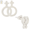 ES10 - 316L Stainless Steel LGBT Lesbian Symbol Gender Design Earring Stud image 1