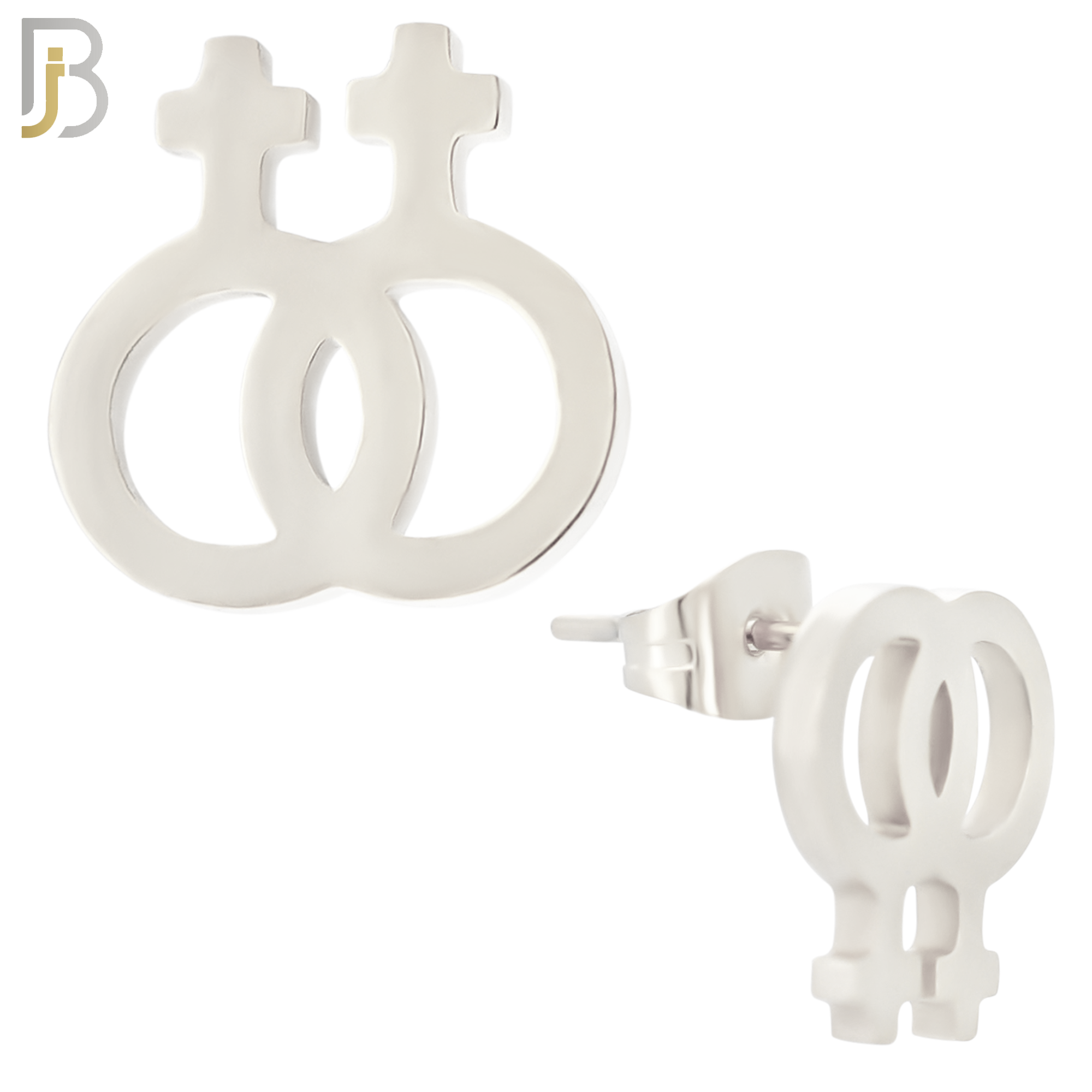 ES10 - 316L Stainless Steel LGBT Lesbian Symbol Gender Design Earring Stud image 1