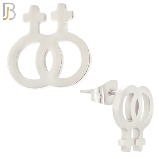 ES10 - 316L Stainless Steel LGBT Lesbian Symbol Gender Design Earring Stud image 1