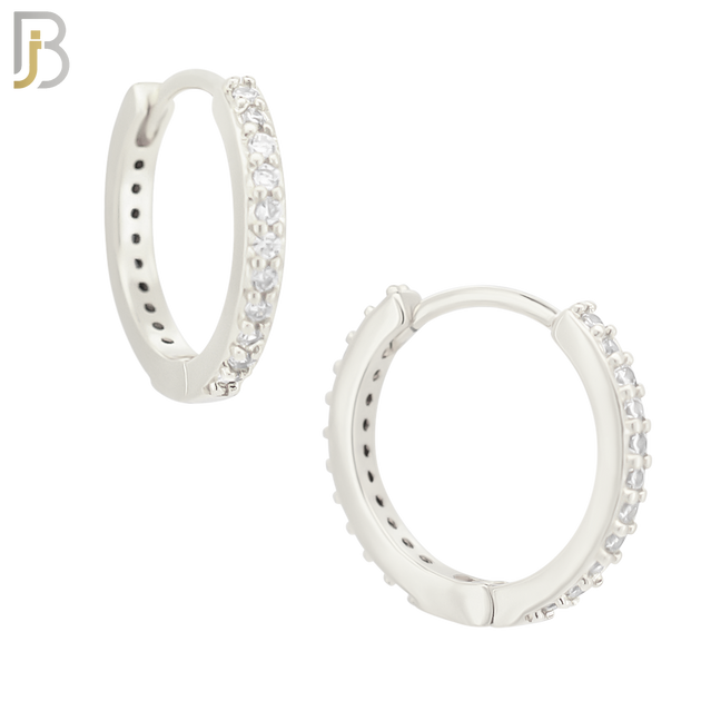 ES02S - 316L Stainless Steel Prong Setting Zircon with 2mm Front Thickness Huggies image 4