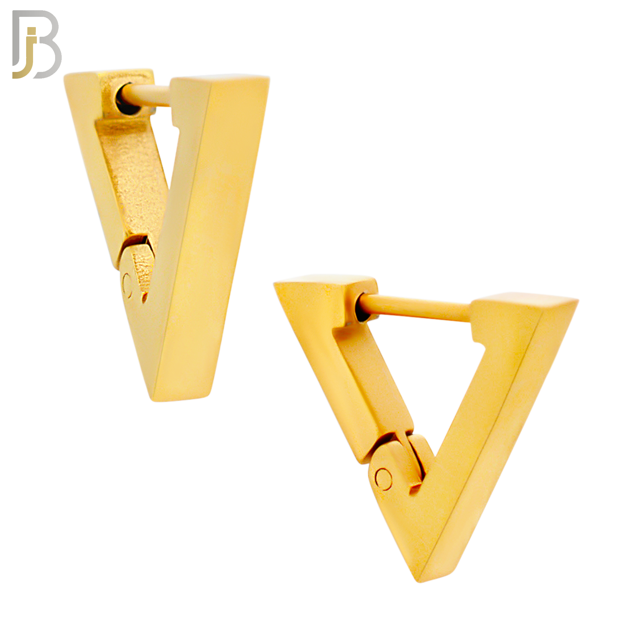 ES172 - 316L Stainless Steel Plain Huggies Triangle Shape Clip On image 3