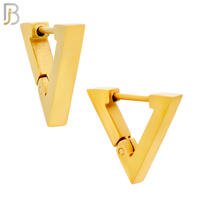 ES172 - 316L Stainless Steel Plain Huggies Triangle Shape Clip On image 3