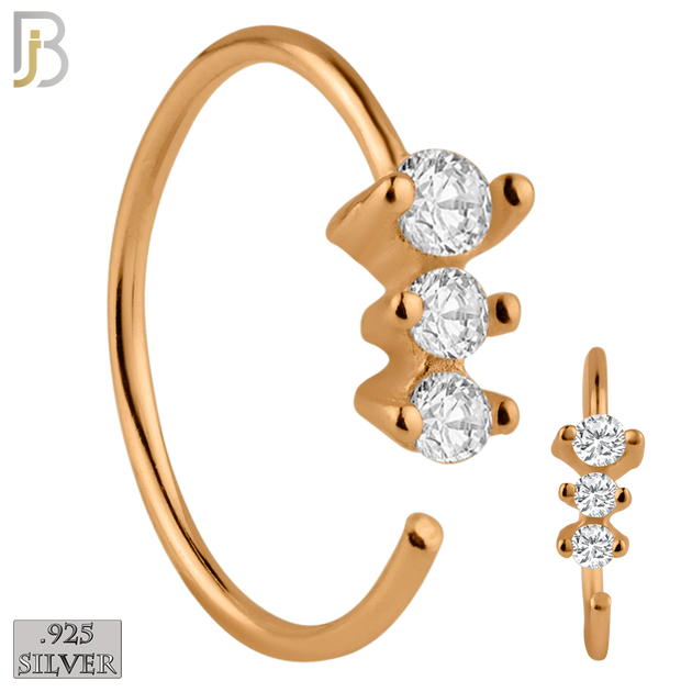 925-CT05 - 925 Sterling Silver 22g Thickness 3 Prong CZ Hoops Piercing (PACK OF 6) image 8