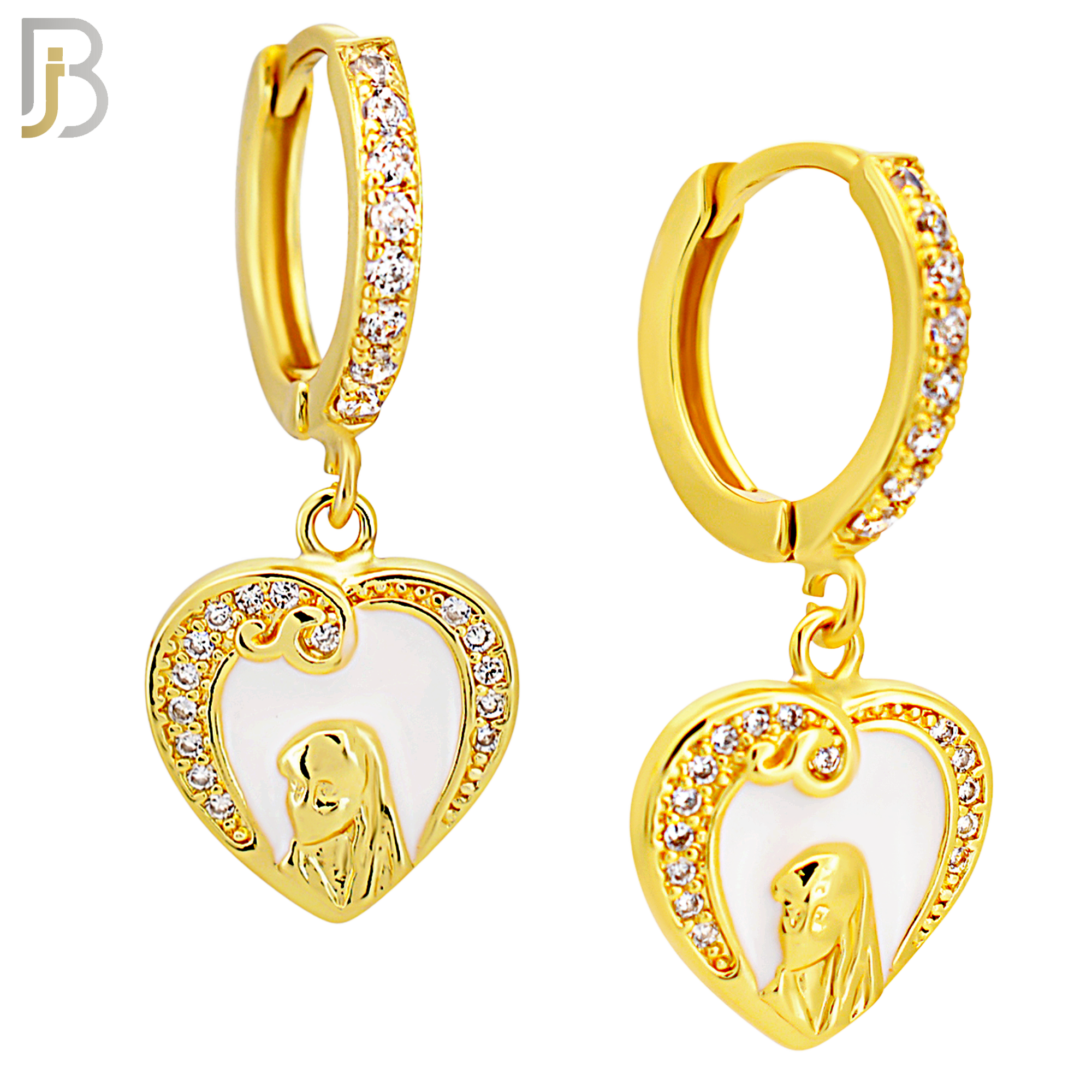 ES508 - 316L Stainless Steel Dangling Heart Woman Huggies Earrings image 2