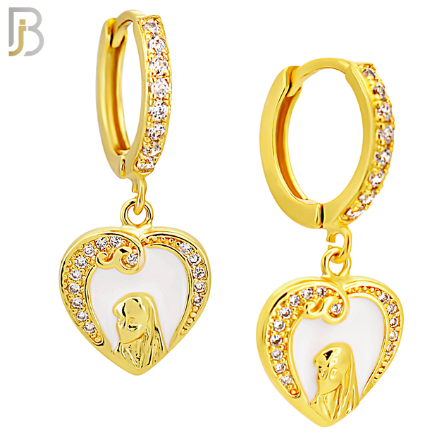 ES508 - 316L Stainless Steel Dangling Heart Woman Huggies Earrings image 2