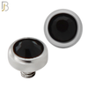 DM01SK - Surgical Steel Dermal Bezel Black Cubic Zirconia 1.2mm Screw Top (PACK OF 6) image 2