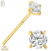 14-NR02CY-22 - 14k Solid Yellow Gold 22g Prong Setting  Round Cubic Zircona Nose Stud Bend-it Yourself, Nose Straight  image 5
