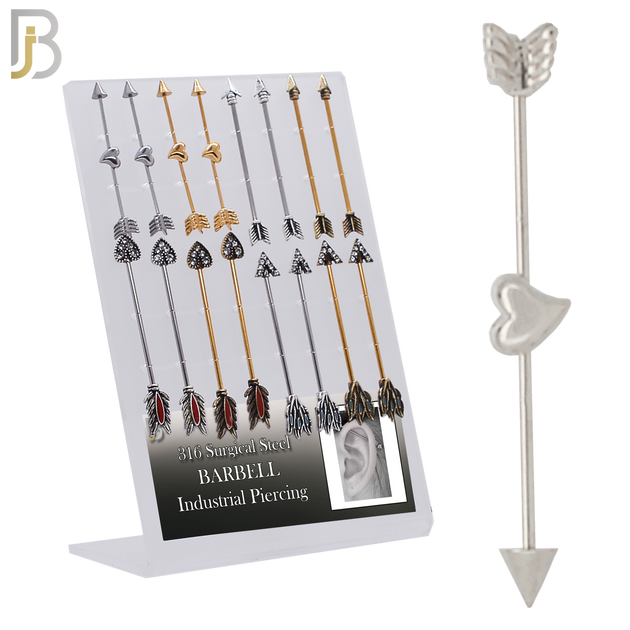 PK-BB10M - 316 Surgical Steel Industrial Barbell with Arrow Design image 0