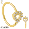 14-CT38D - 14k Yellow Gold Hollow Heart with GH / SI1 Natural Diamonds Hoop Piercing image 0