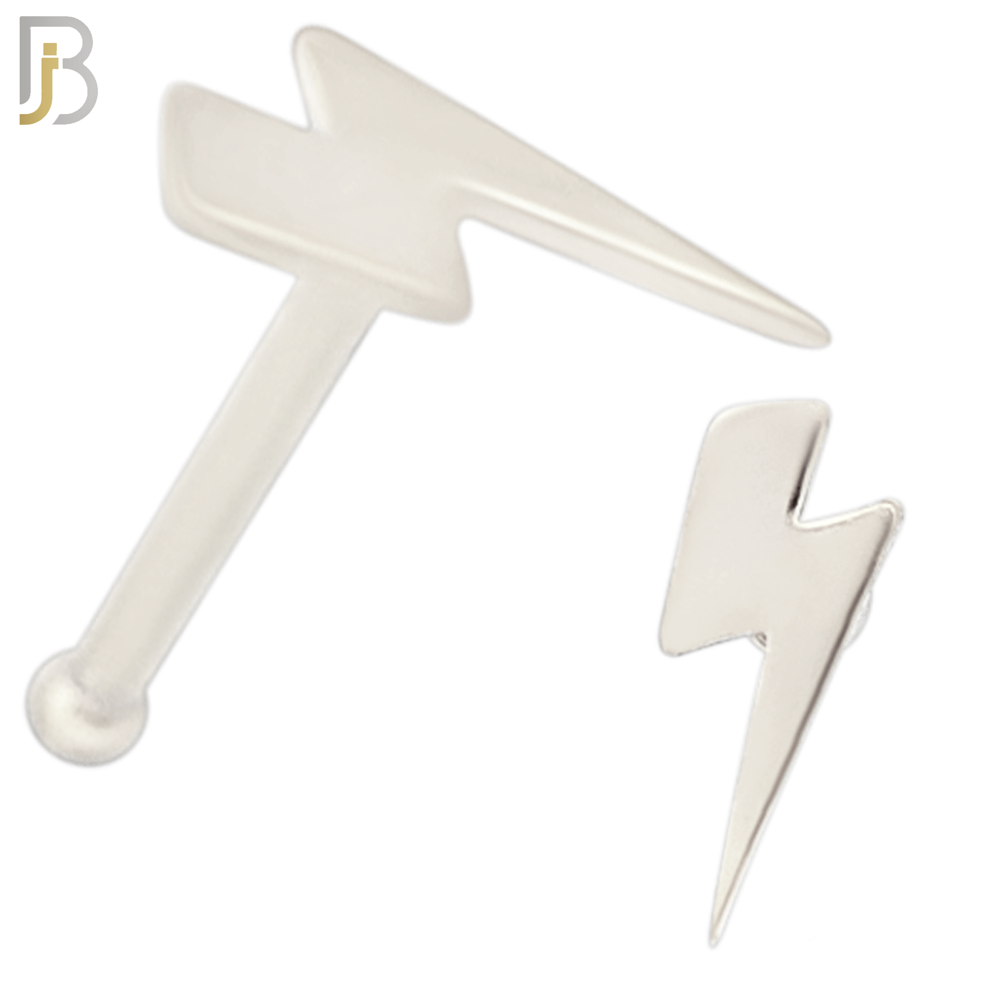 NR38B - 316L Surgical Steel Nose Bone Plain Lightning Bolt Design (PACK OF 6) image 1