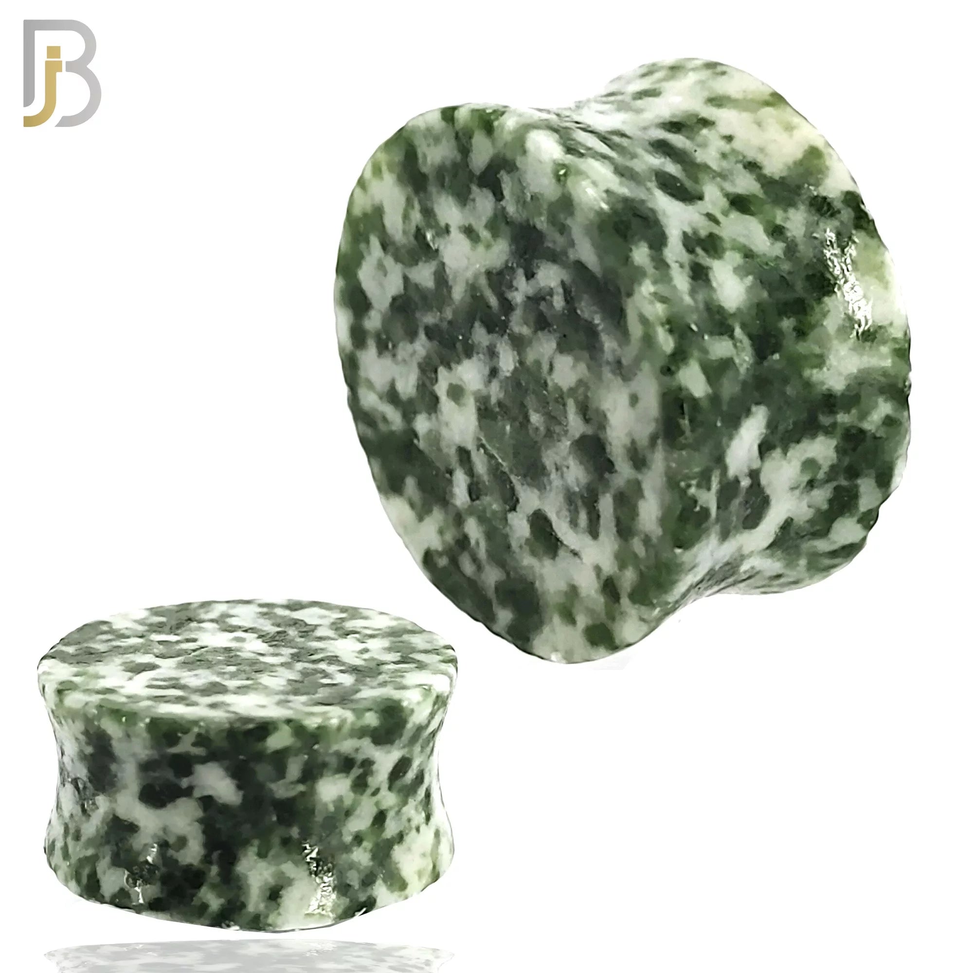 PSTGSA - Natural Stone Green Spot Agate Double Flare Plugs image 0