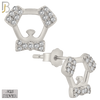 925-ES382 - .925 Sterling Silver Schnauzer Dog with CZ Stud Earrings image 1