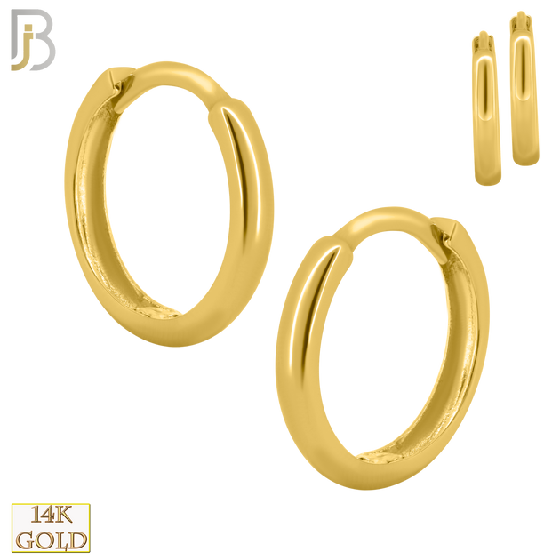 14-ES63Y - 14k Solid Gold Flat Thick Hoops Earrings image 1