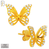 925-ES142 - .925 Sterling Silver Hollow Butterfly Design with Zircon Design Earring Stud image 2