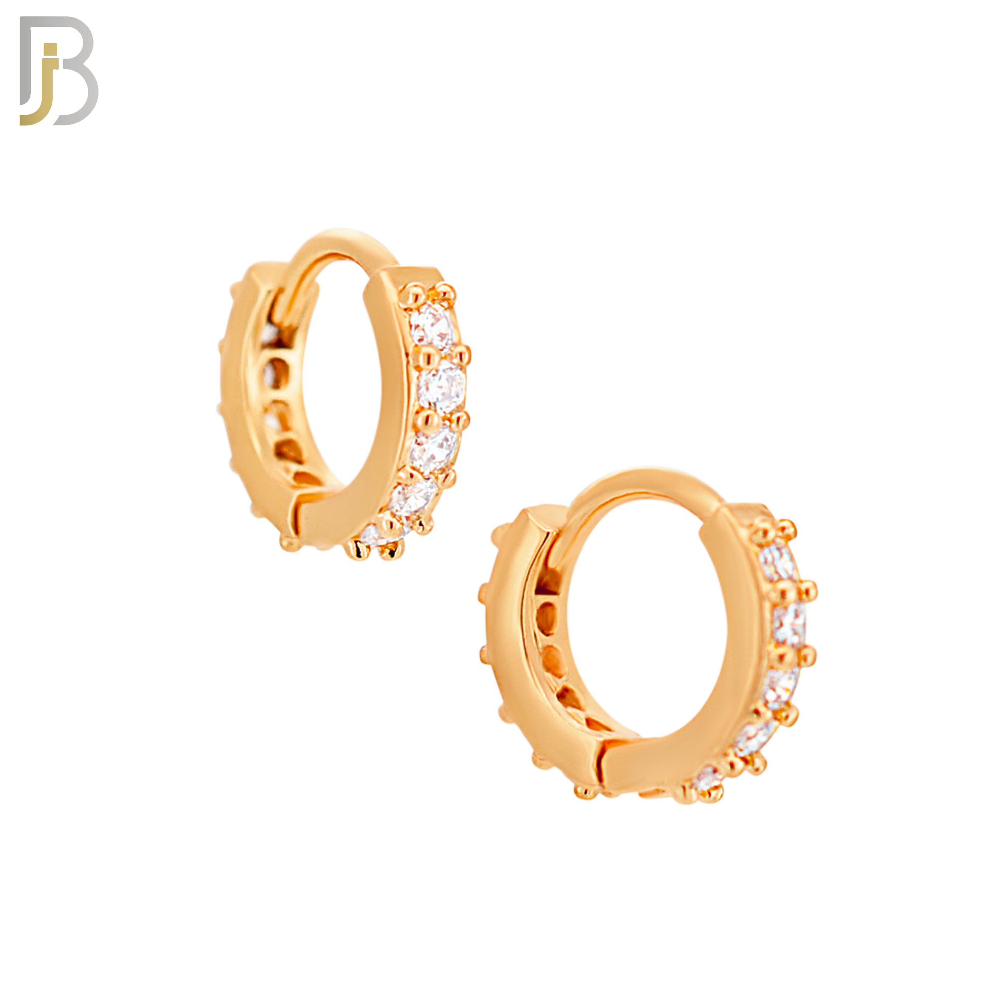 ES02R - 316L Stainless Steel Rose Gold Plated Prong Setting Zircon with 2mm Front Thickness Huggies image 1