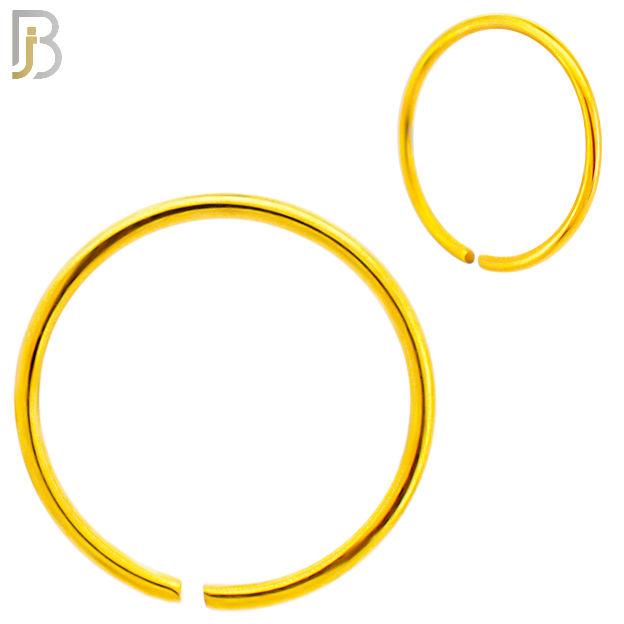 CT02G -  Gold Plated 316L Surgical Steel Hoops Seamless Continuous Ring Twist to Open (PACK OF 6) image 1