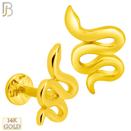 14-LB59 - 14k Yellow Gold 16g Plain Snake Labret image 0