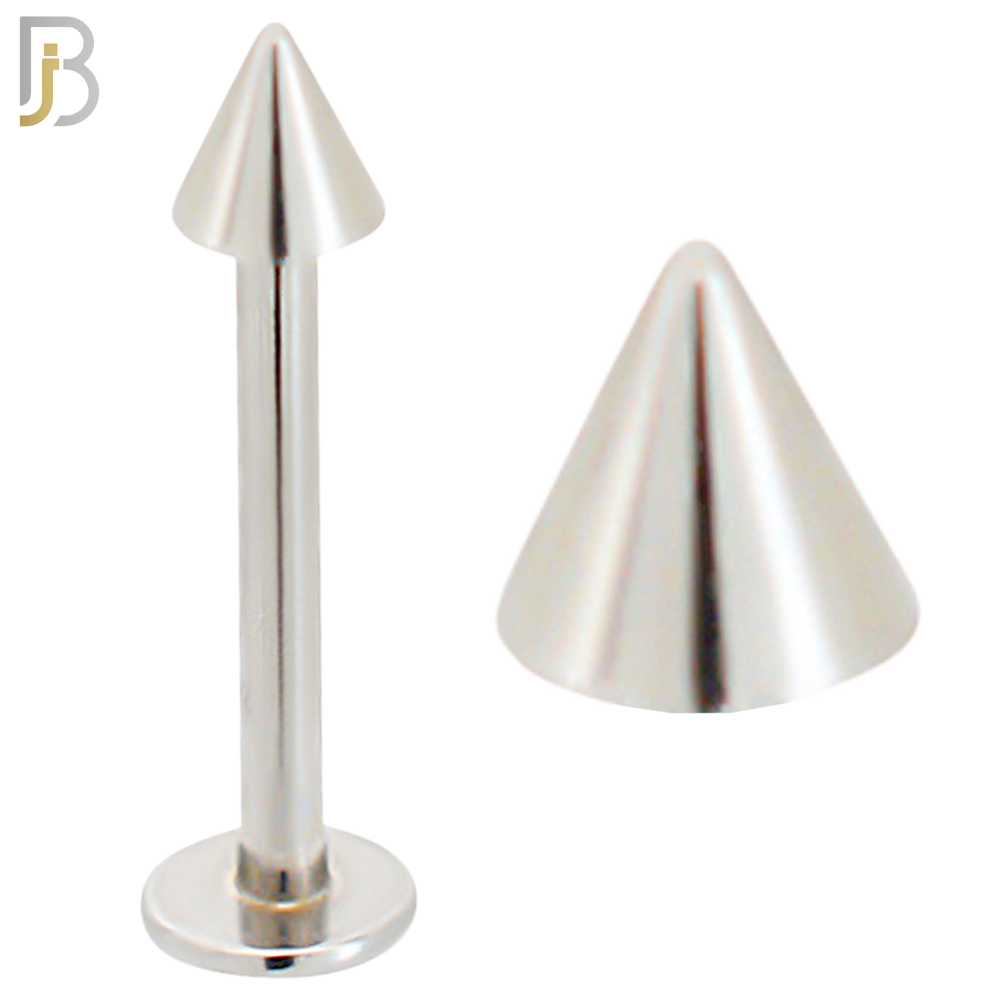 LB02S - 316L Surgical Steel Plain Labret Screw Spike External Threaded (PACK OF 6) image 0