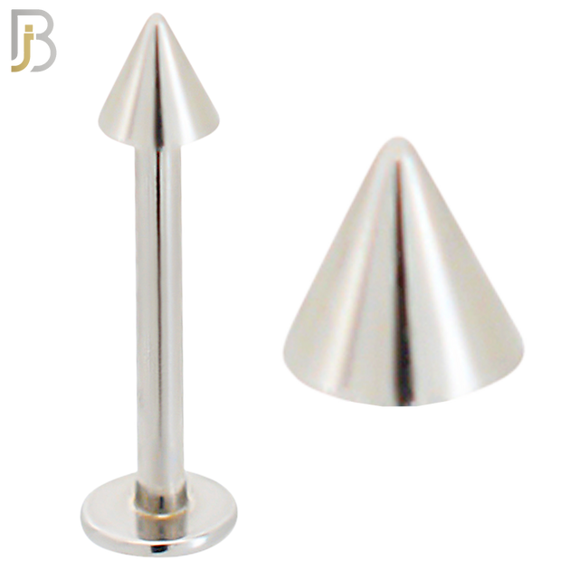 LB02S - 316L Surgical Steel Plain Labret Screw Spike External Threaded (PACK OF 6) image 0