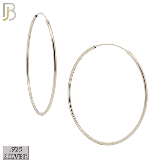 925-ES310S - .925 Sterling Silver Plain Hoop Earrings image 10