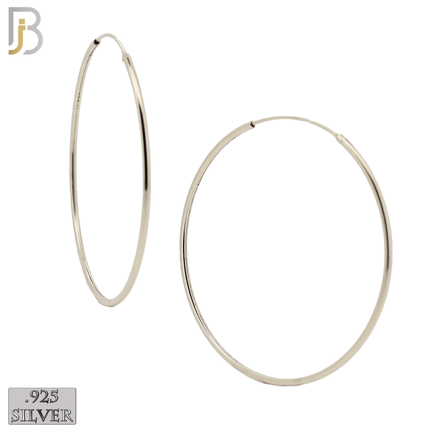 925-ES310S - .925 Sterling Silver Plain Hoop Earrings image 10