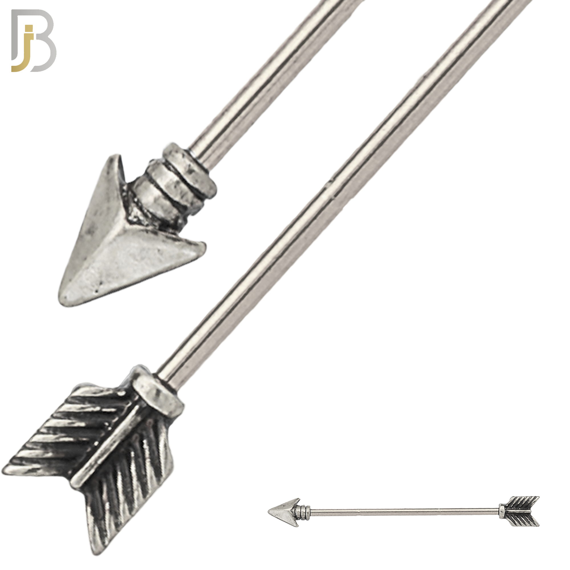 BB44 - 316 Stainless Steel Vintage Arrow Industrial Barbell (PACK OF 4) image 2