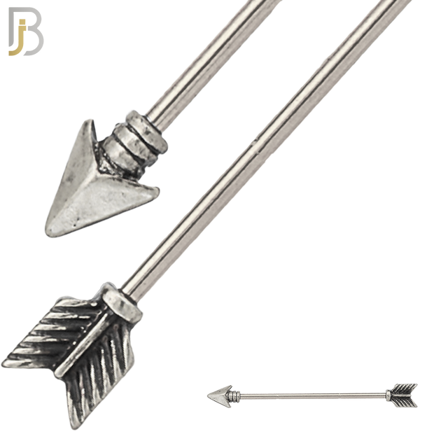 BB44 - 316 Stainless Steel Vintage Arrow Industrial Barbell (PACK OF 4) image 2