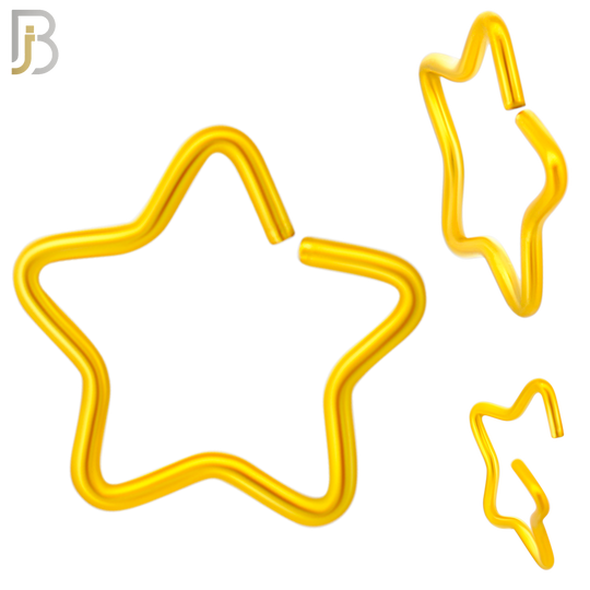 PK-CT22 - 316L Surgical Steel Star Hoops Piercing Pack of 60 image 4
