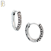 ES129 - Stainless Steel Vintage Tribal Daisy Flower Huggies Hoops Earrings image 3