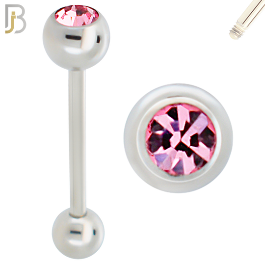 BB66 - 316L Surgical Steel 6mm Ball with CZ and 5mm Ball Plain (Pack of 6) image 3