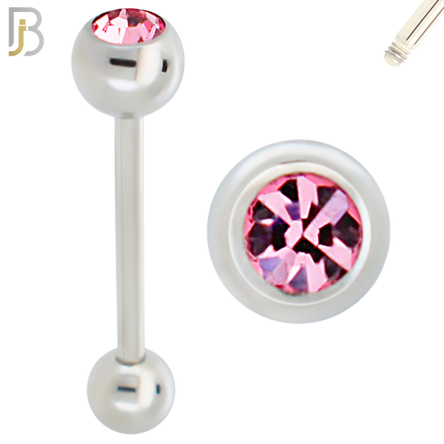 BB66 - 316L Surgical Steel 6mm Ball with CZ and 5mm Ball Plain (Pack of 6) image 3