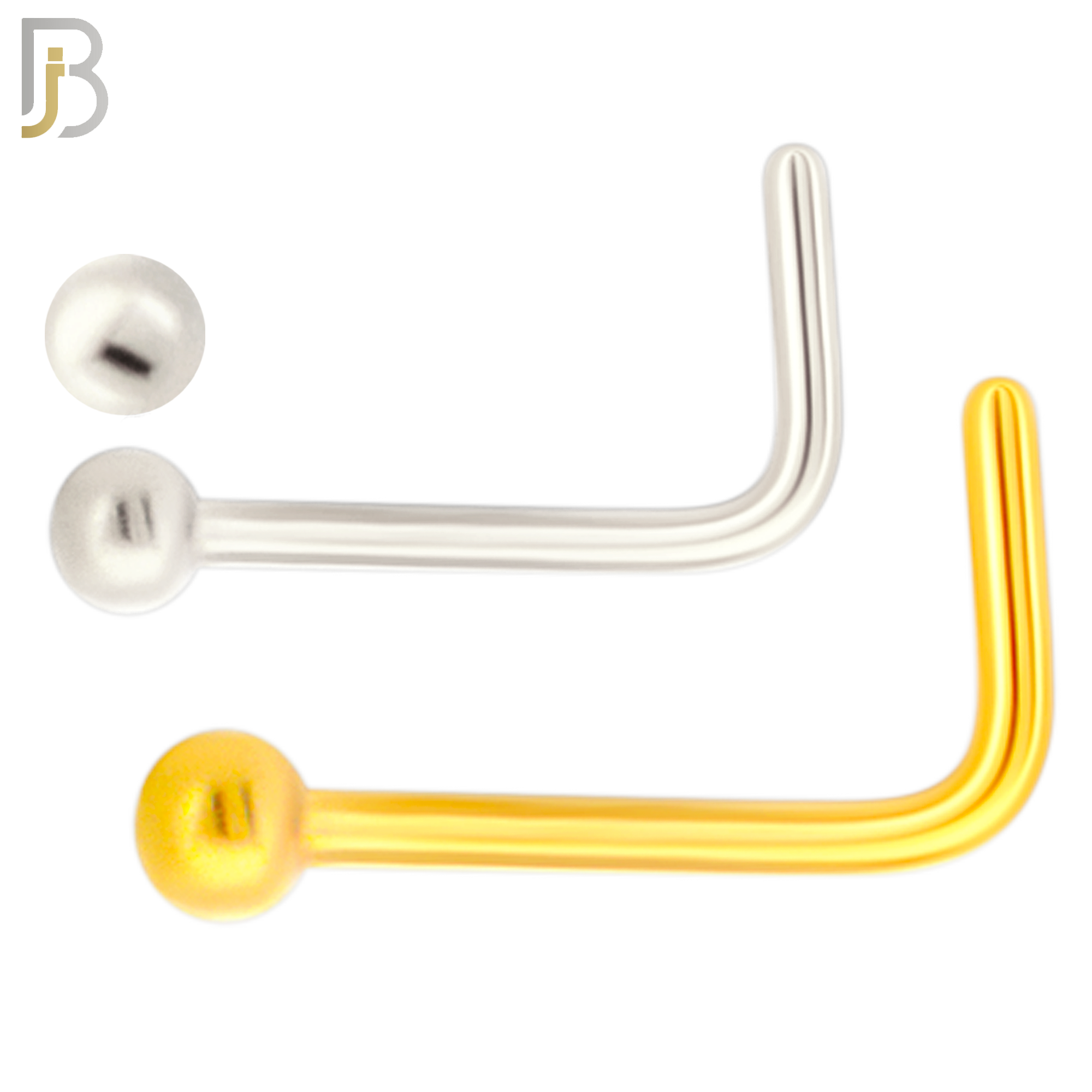 NR07L - 316L Surgical Steel L Shaped with 2mm Plain Ball Stud (PACK OF 6) image 0