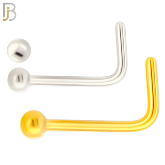 NR07L - 316L Surgical Steel L Shaped with 2mm Plain Ball Stud (PACK OF 6) image 0
