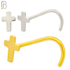 NR21C - 316L Surgical Steel Plain Cross Design Nose Screw (PACK OF 6) image 0