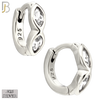 925-ES424 - 925 Sterling Silver Double Marquise CZ Huggies Earrings image 1