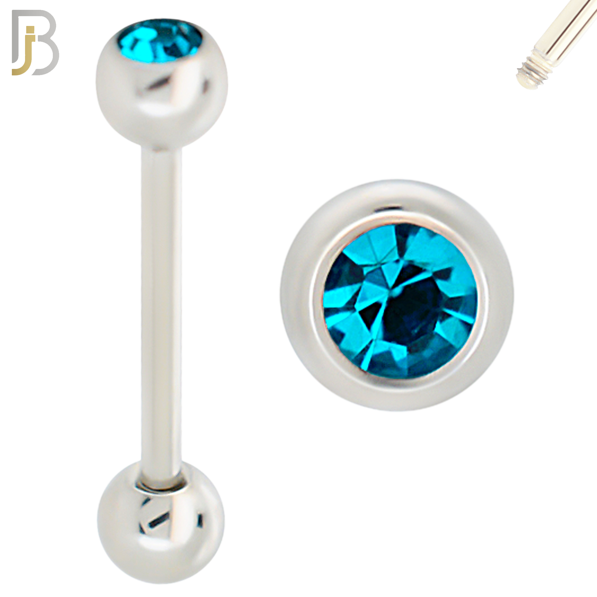 BB05S-5 - 316L Surgical Steel Screw Barbell with 5mm Bezel Ball External Threaded (PACK OF 6) image 6