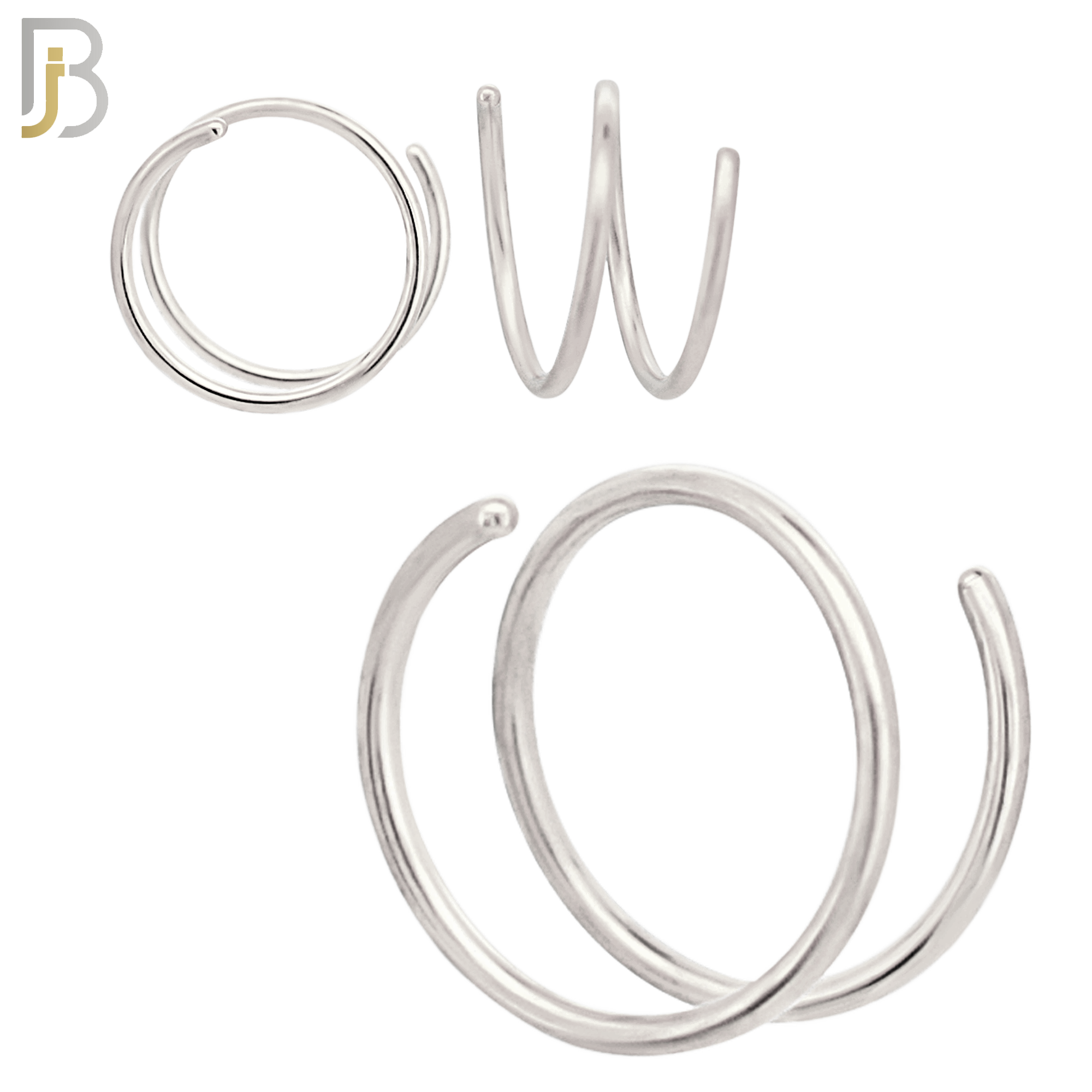 CT112 - 316 Surgical Steel Plain Coil Single Piercing Double Hoop image 1